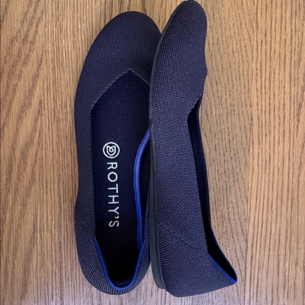 Rothy's Women's Round Toe Navy Flats Size 8 - Picture 3 of 8